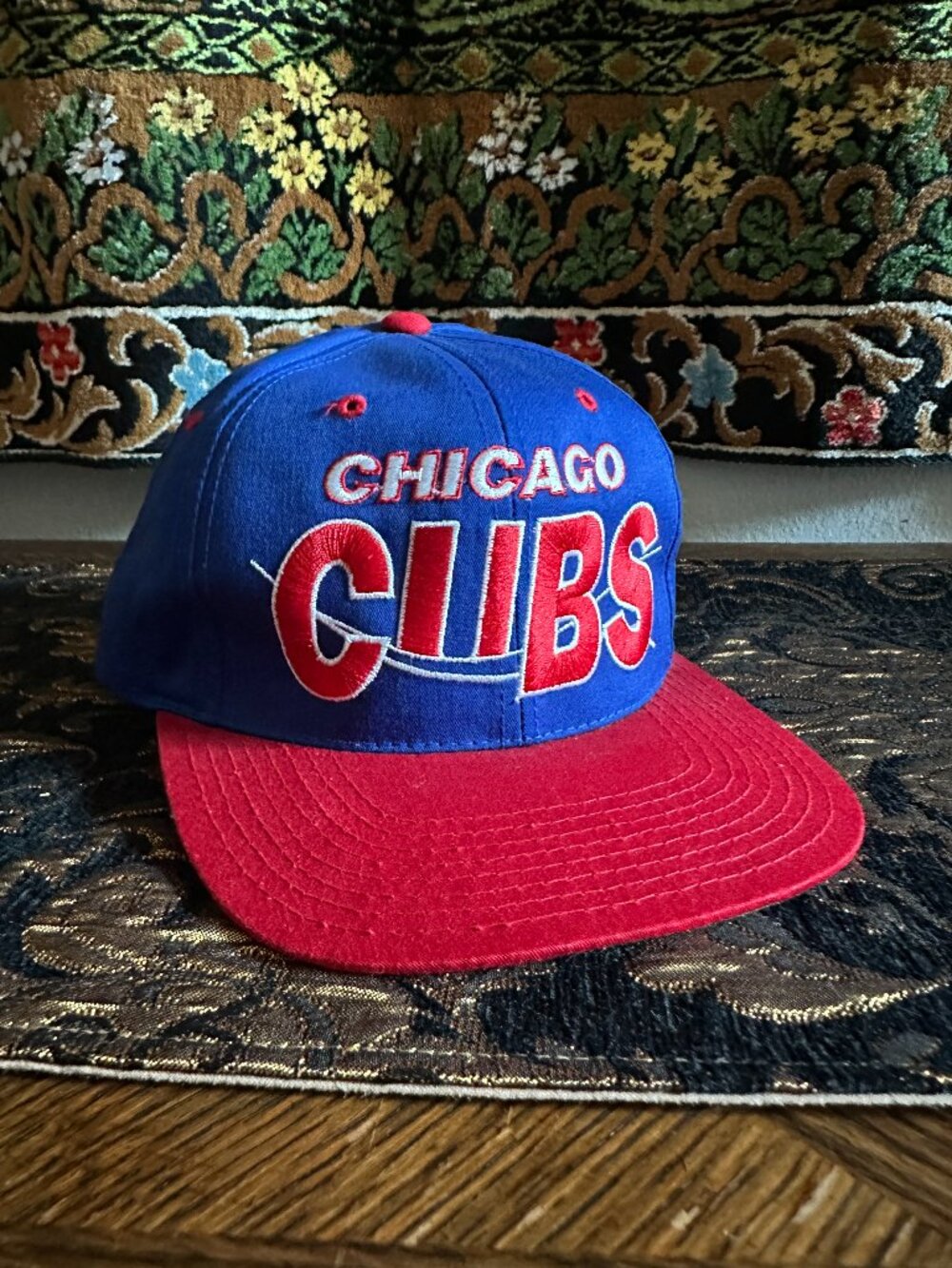Vtg 90s Chicago Cubs Spell out Snapback Embroidered Baseball Hat NWOT